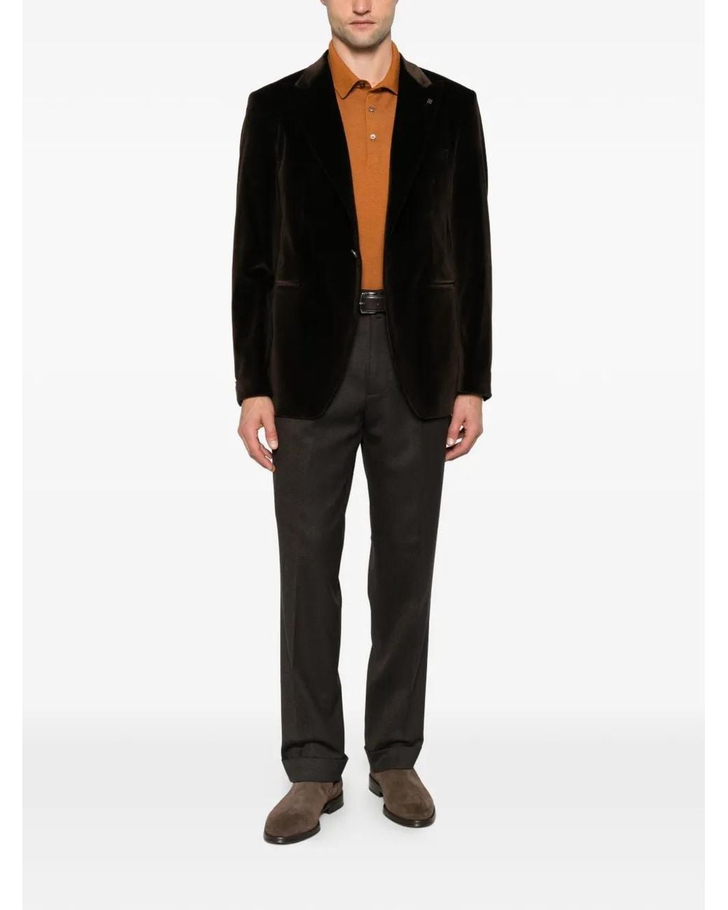 Berwich Black Negroni Pleated Trousers for men