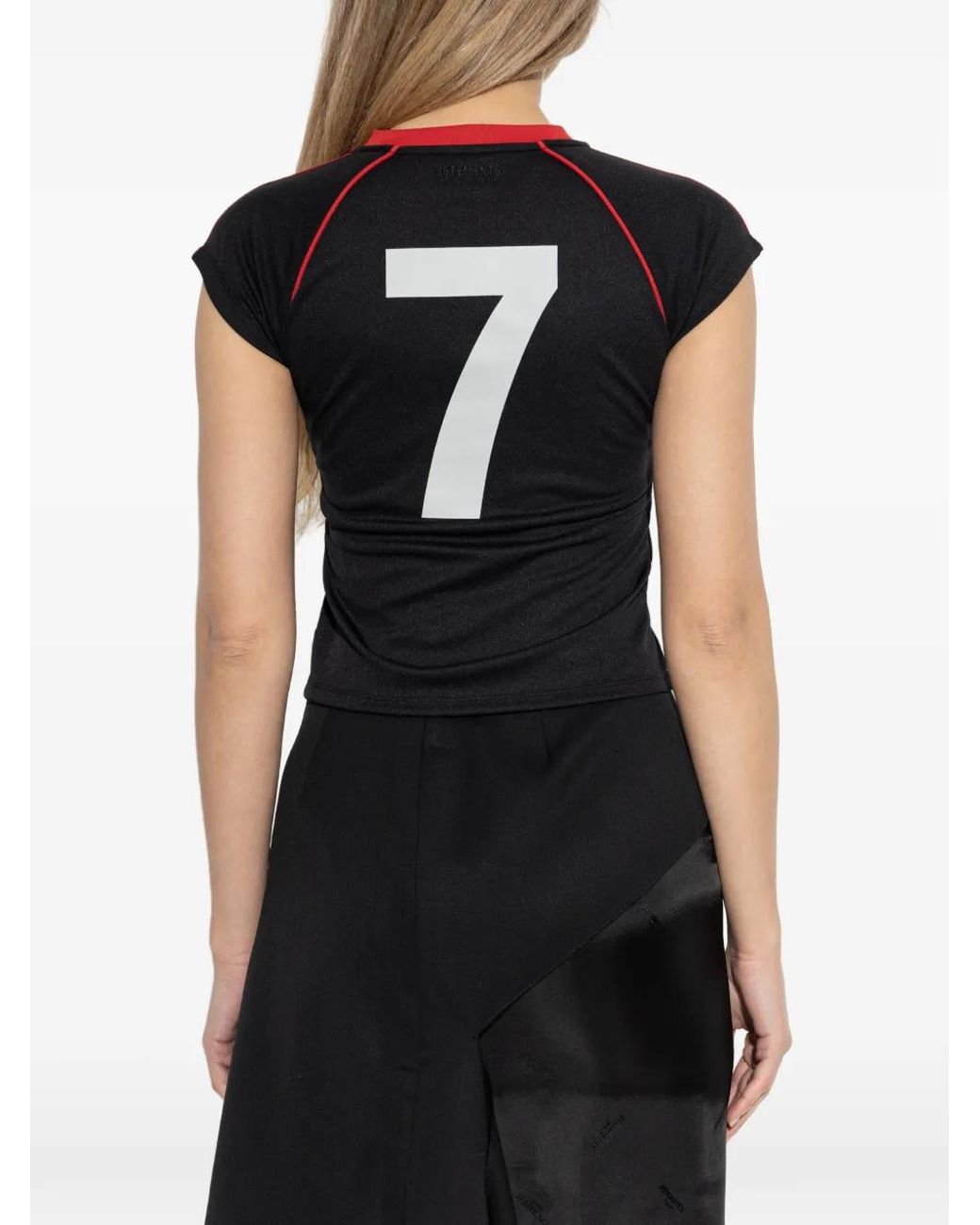 Vetements Black V-Neck Short Sleeve T-Shirt