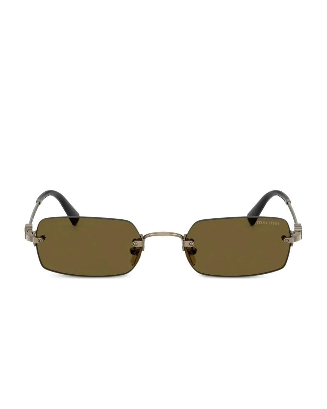 Miu Miu Metallic Rectangle-Frame Sunglasses
