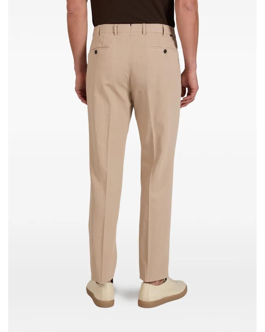 Incotex Natural Tapered Pleated Trousers for men