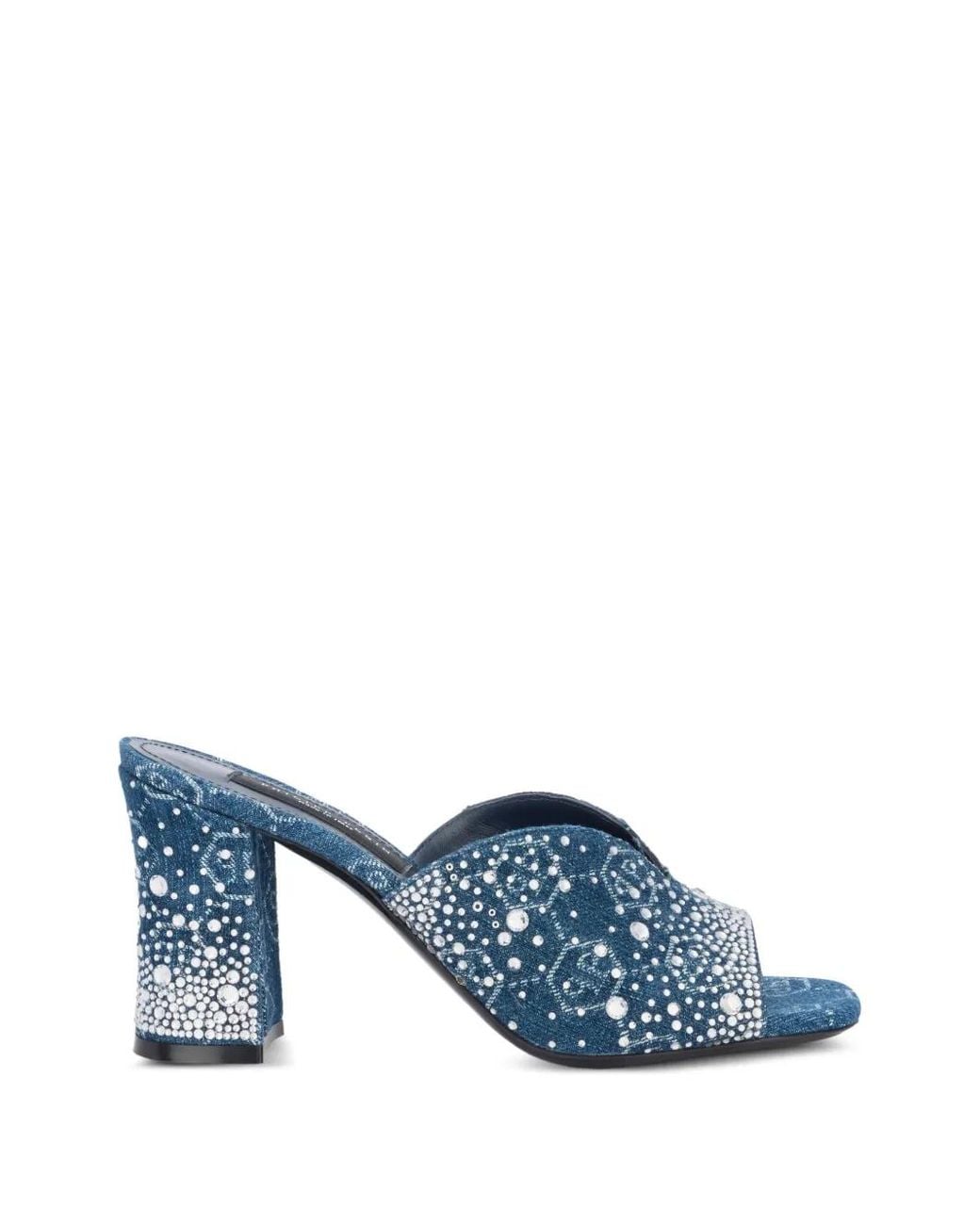 Philipp Plein Blue Sandales À Bride Salomé