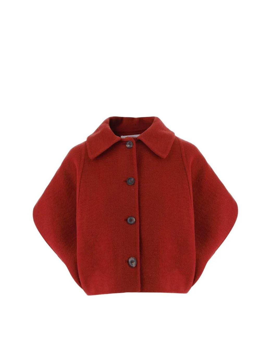 Niccolò Pasqualetti Red Button-Up Cropped Jacket