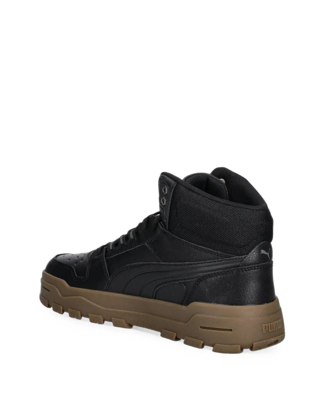 PUMA Black Rebound Abrupt High-Top Panelled Sneakers for men