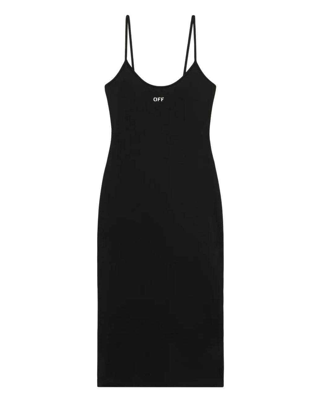 Off-White c/o Virgil Abloh Black Strappy Sleek Midi Dress
