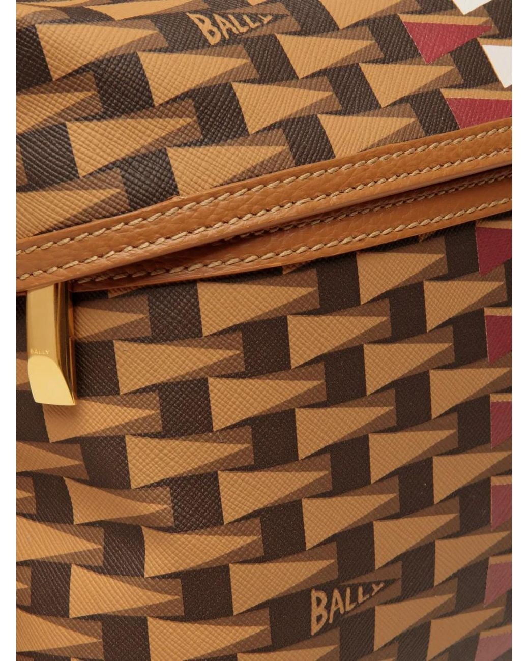 Bally Brown Pennant Faux-Leather Backpack for men