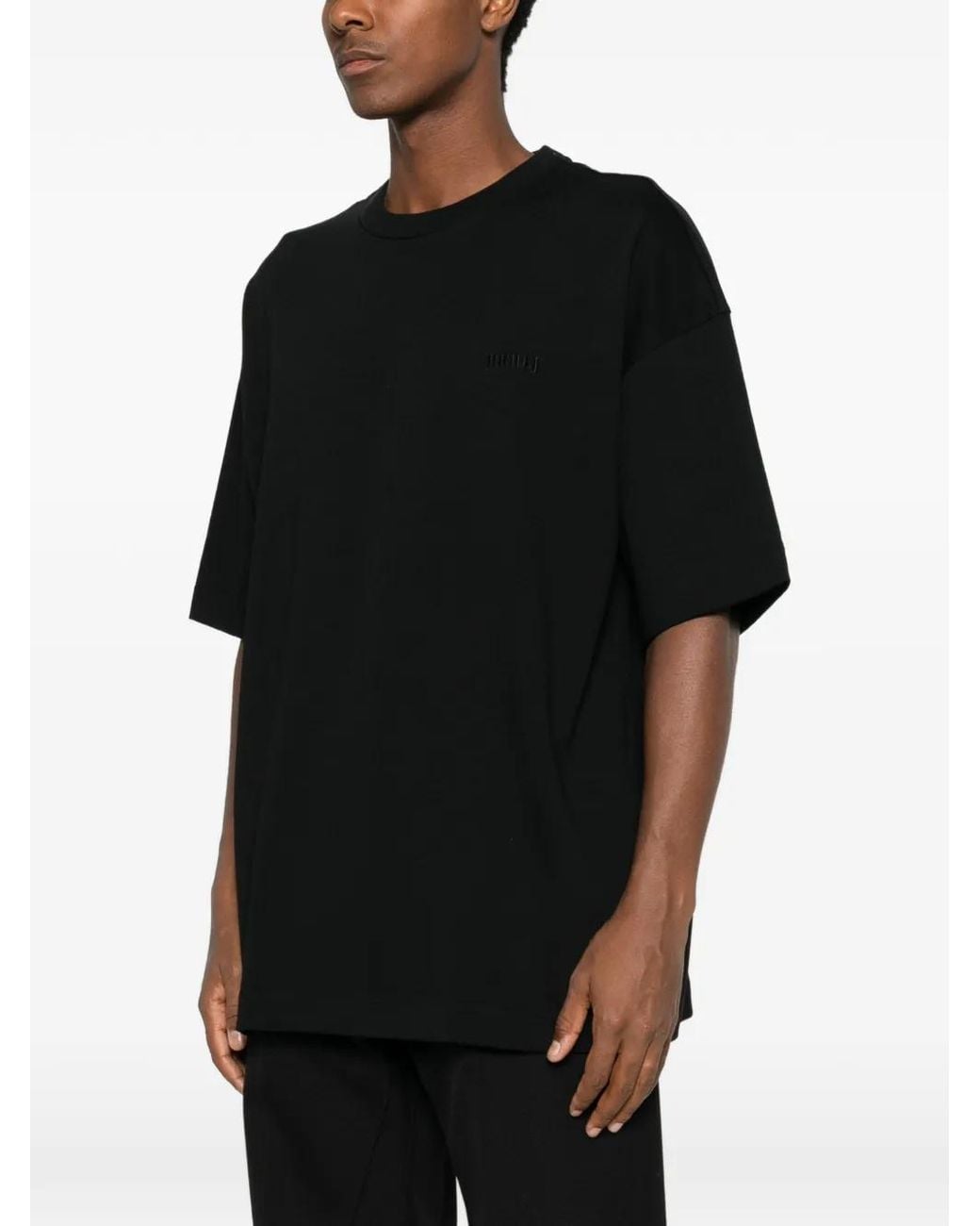 Juun.J Black Graphic-Print Short-Sleeve T-Shirt for men