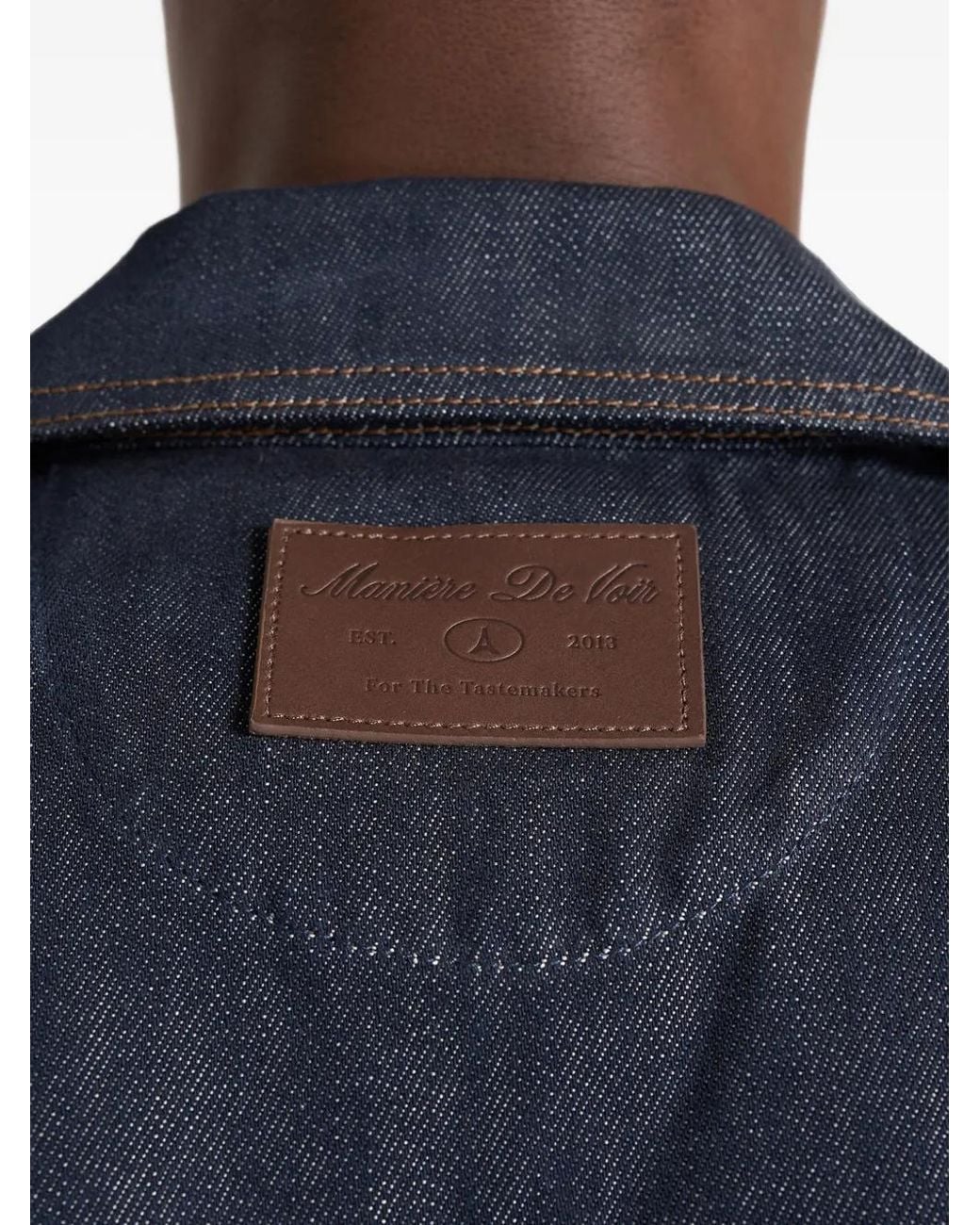 Manière De Voir Blue Abel Boxy Double-Breasted Denim Shirt for men