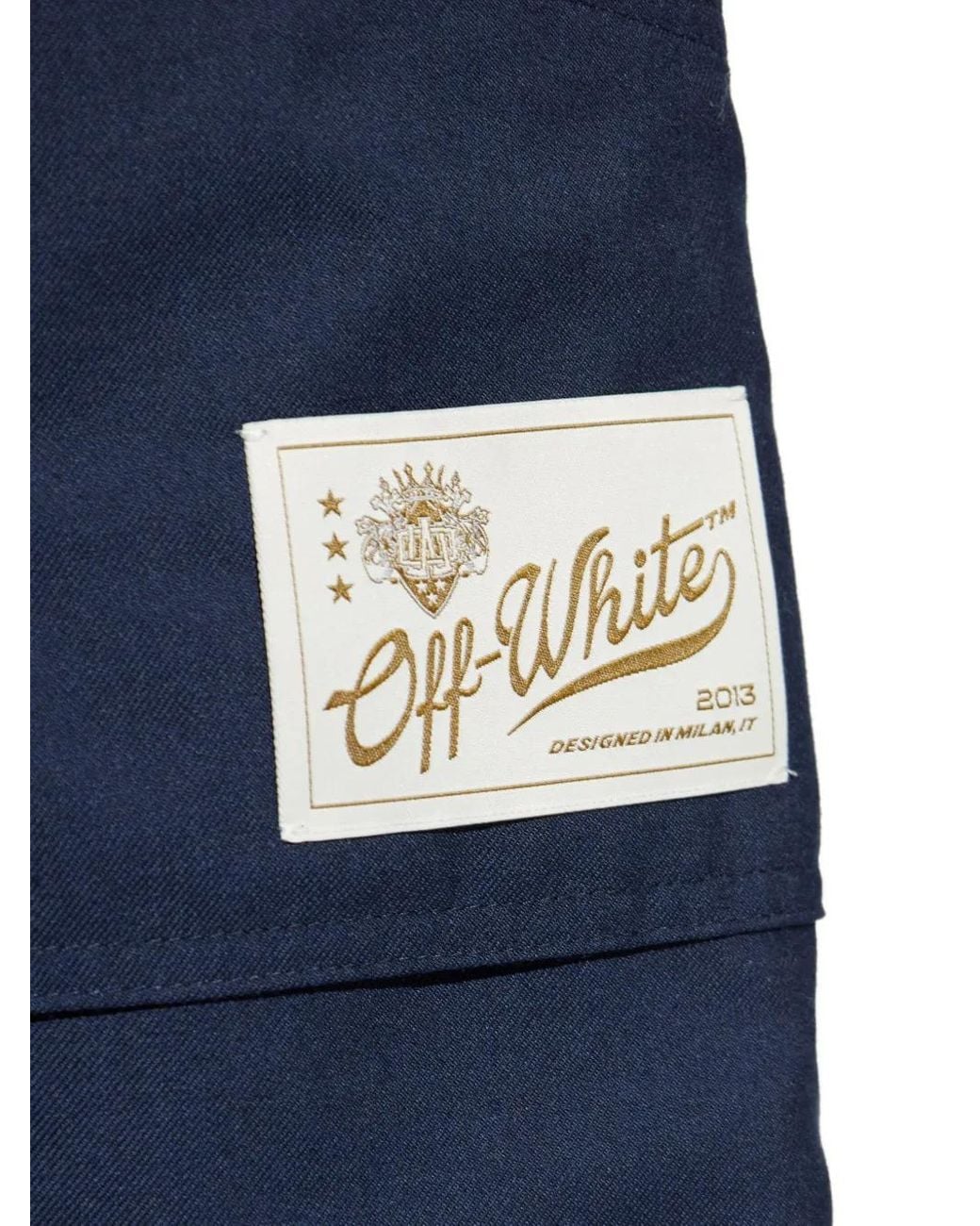 Off-White c/o Virgil Abloh Blue Patch-Pocket Wide-Leg Trousers