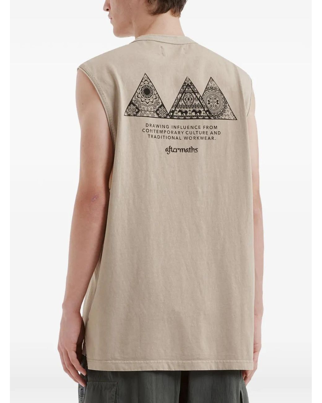 AFTERMATHS Natural Graphic-Print Tank Top for men