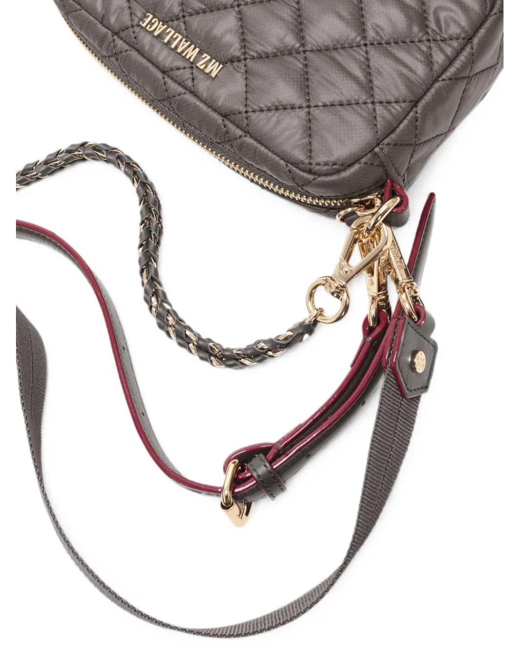 MZ Wallace Gray Mini Crosby Quilted Crossbody Bag