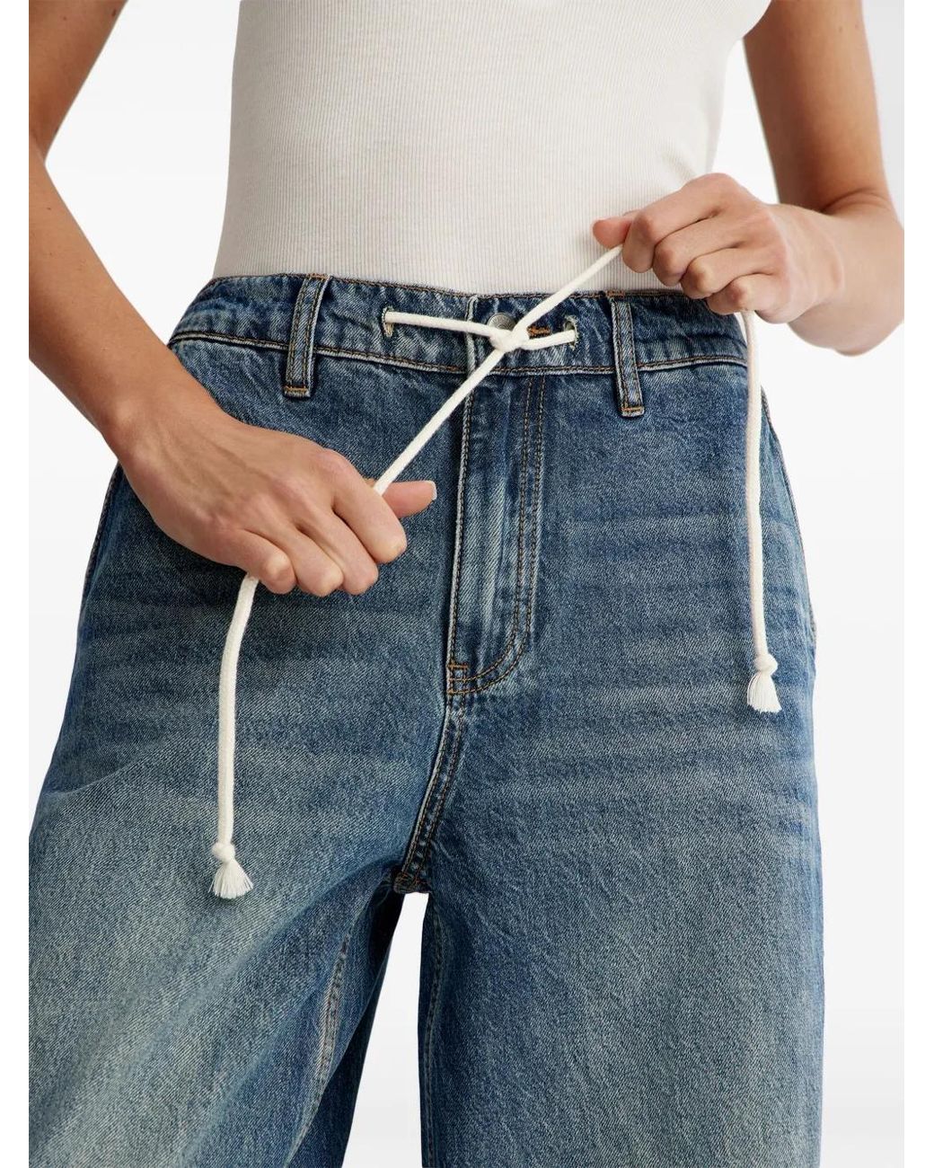 12 STOREEZ Blue Mid-Rise Wide-Leg Jeans