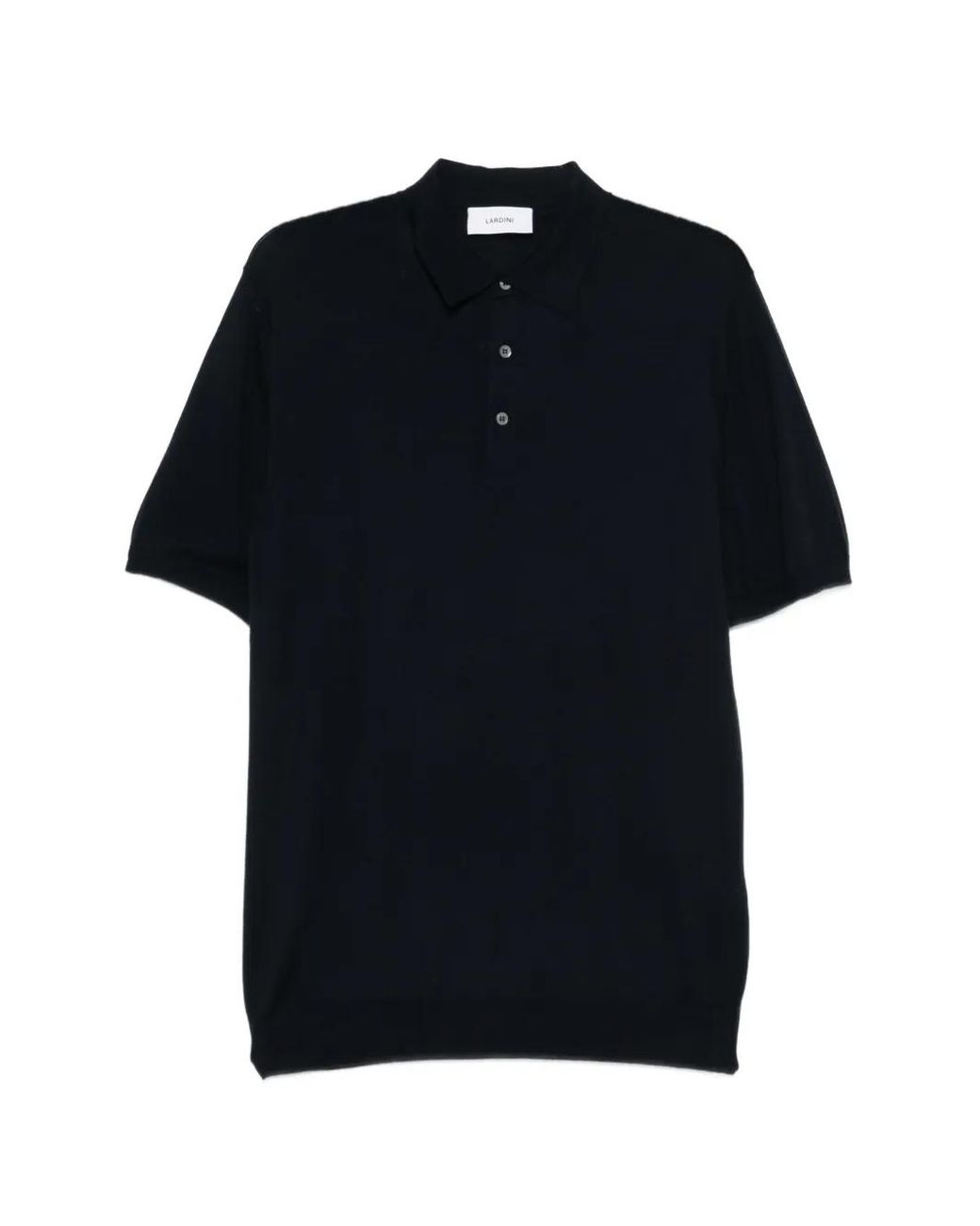 Lardini Black Button Polo Shirt for men