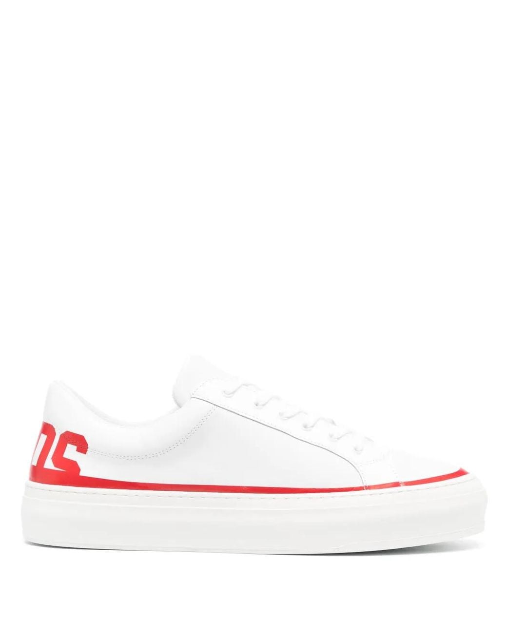 Gcds White Logo-Print Low-Top Sneakers for men