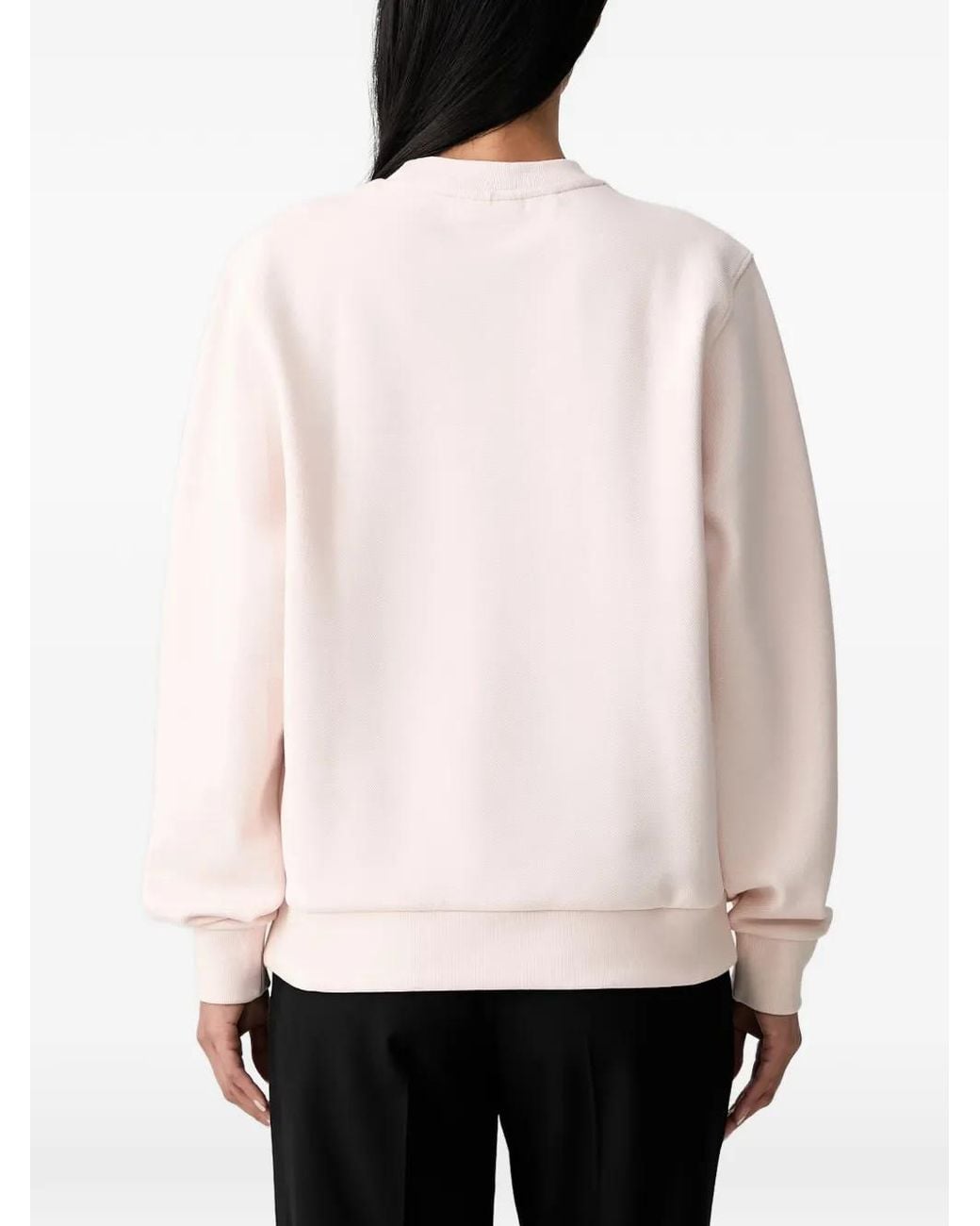 Lacoste White Logo-Patch Crew-Neck Sweatshirt