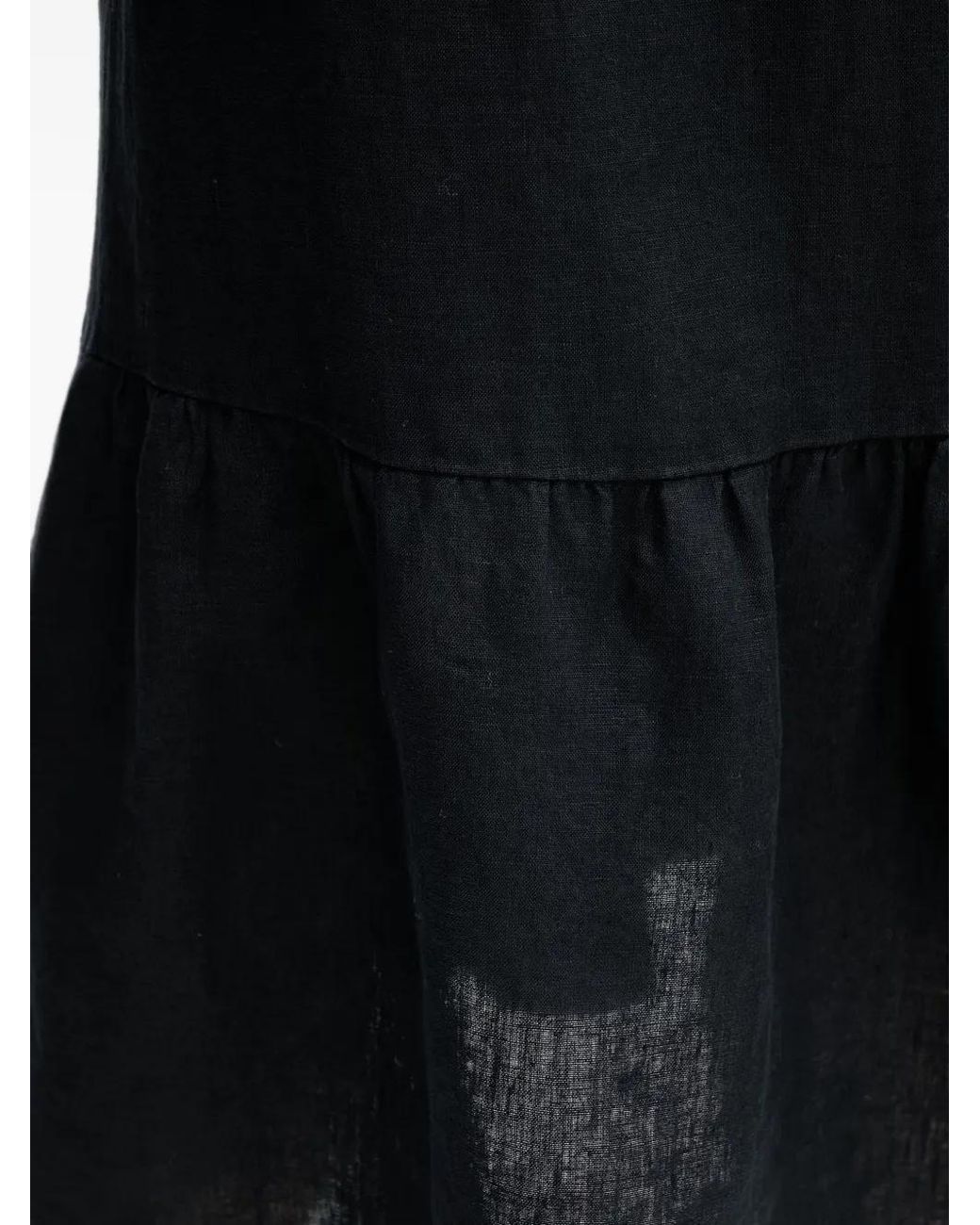 DKNY Black Ruffled Drawstring Skirt