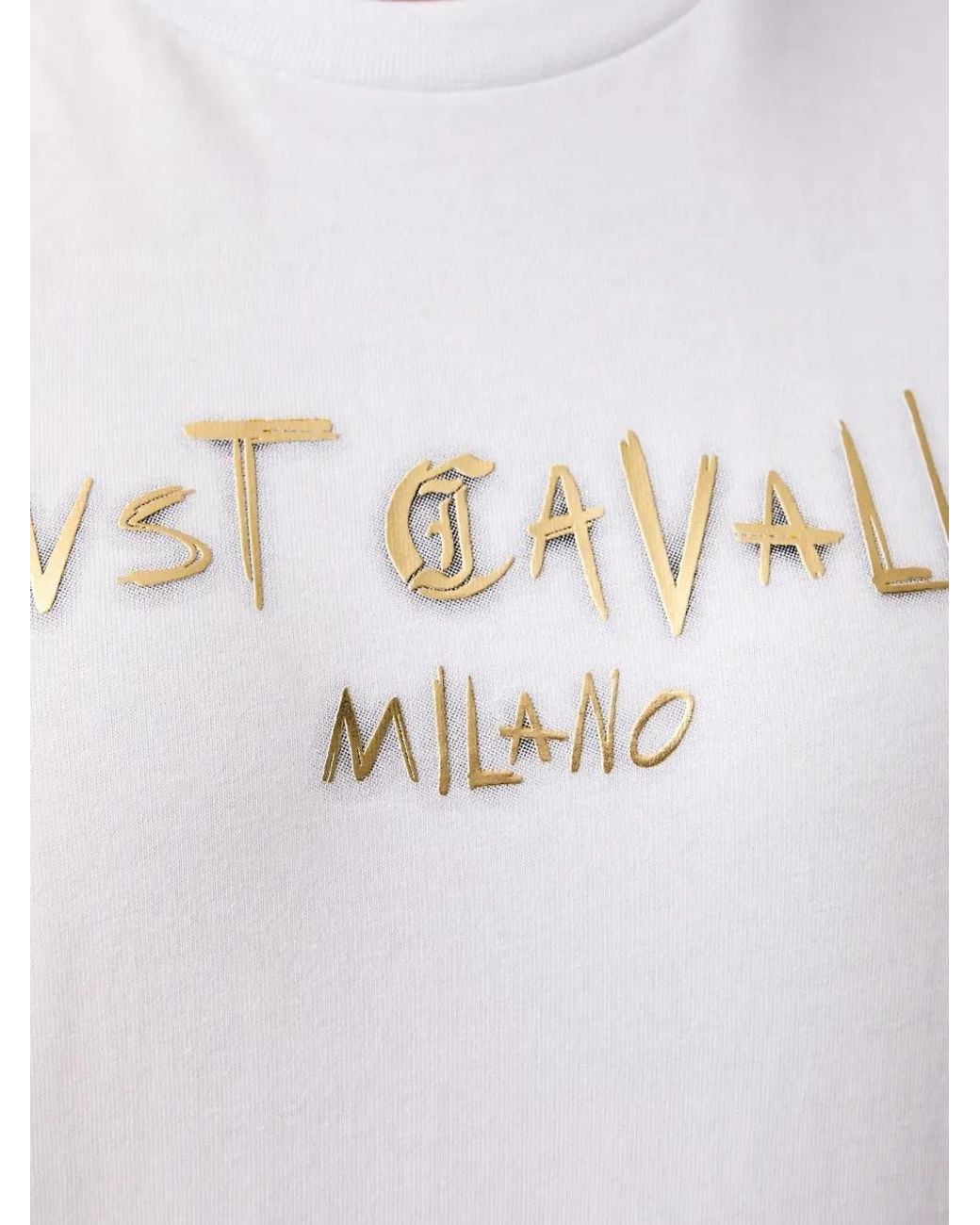 Just Cavalli White Logo-Print T-Shirt