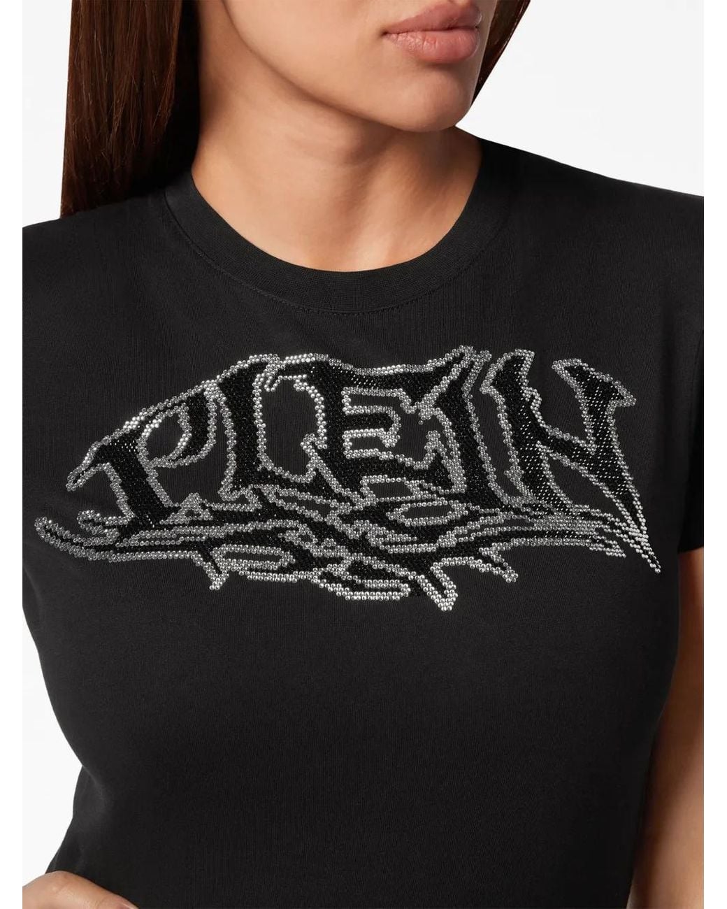 Philipp Plein Black Logo-Embellished Cotton T-Shirt