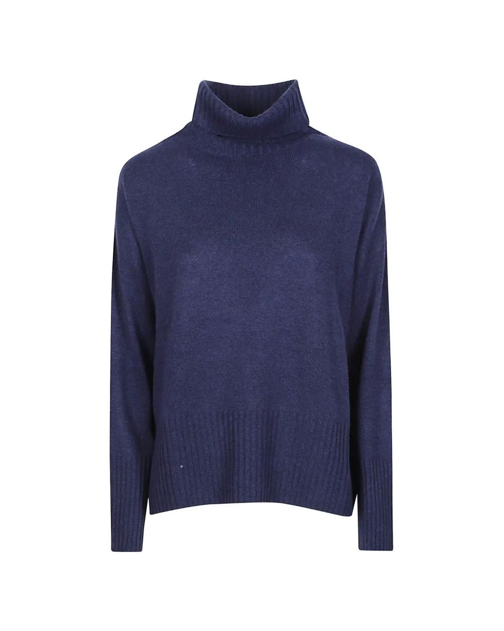 Aragona Blue Roll-Neck Cashmere Sweater