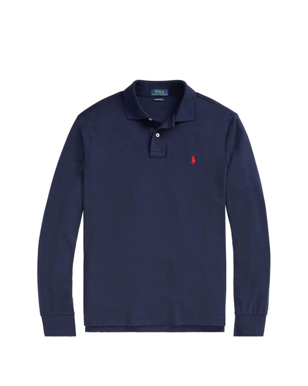 Polo Ralph Lauren Long-Sleeve Logo Polo Shirt in Blue for Men | Lyst