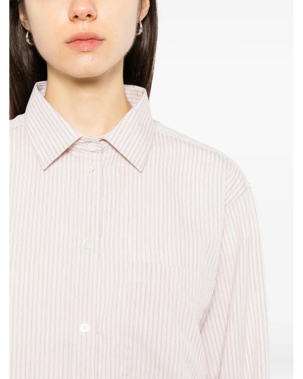 Rohe White Striped Button-Down Shirt