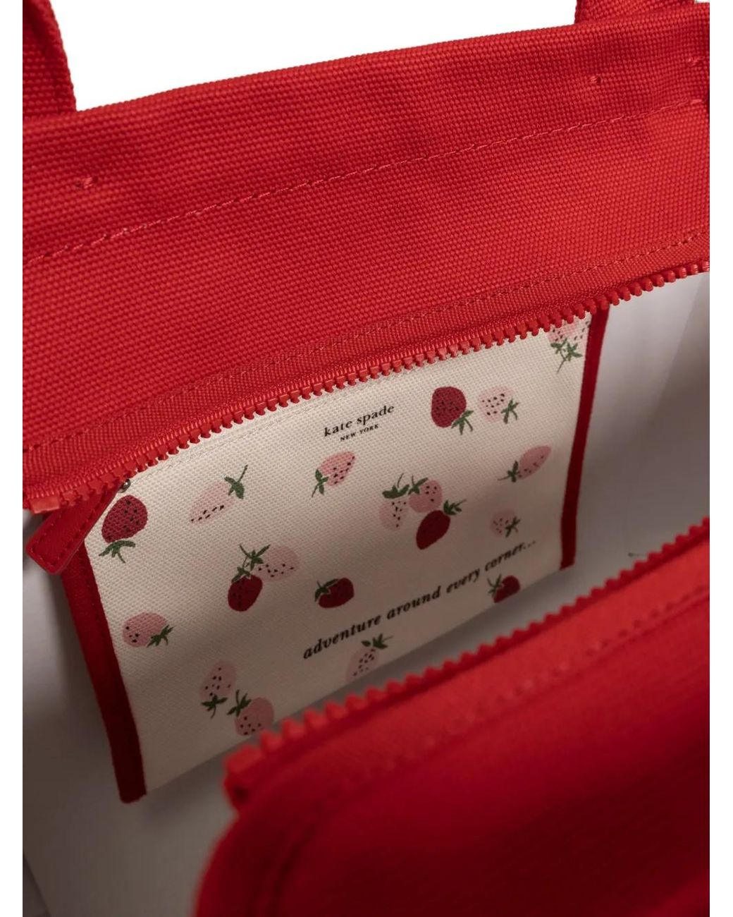 Kate Spade Red Dash Logo-Patch Tote Bag