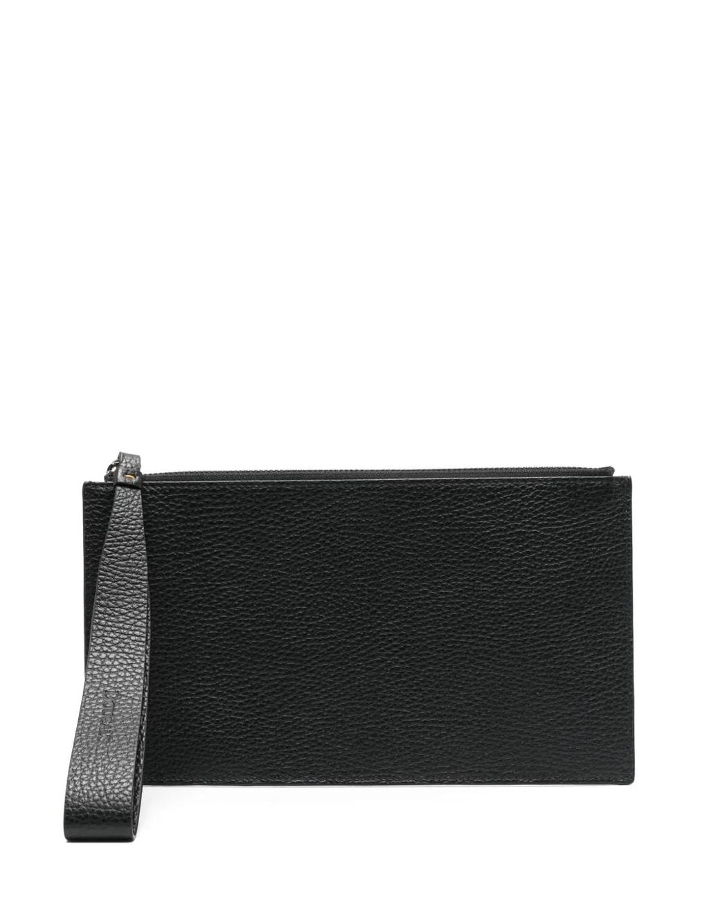 Cartera Granulada Doucal's de hombre de color Black