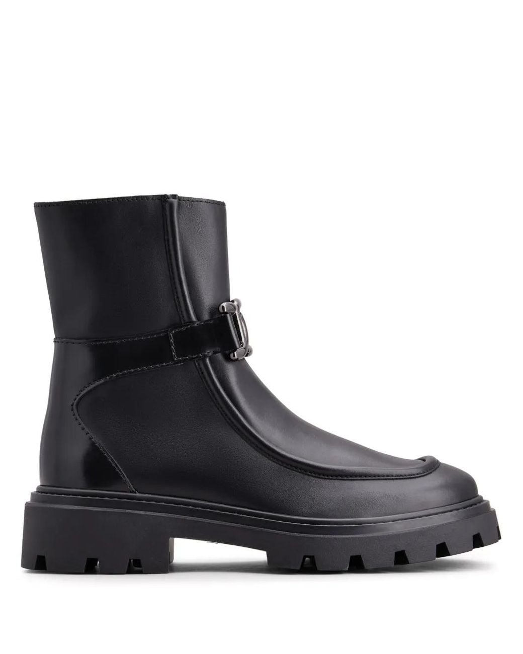 Tod's Black Logo-Engraved Zipped Leather Boots
