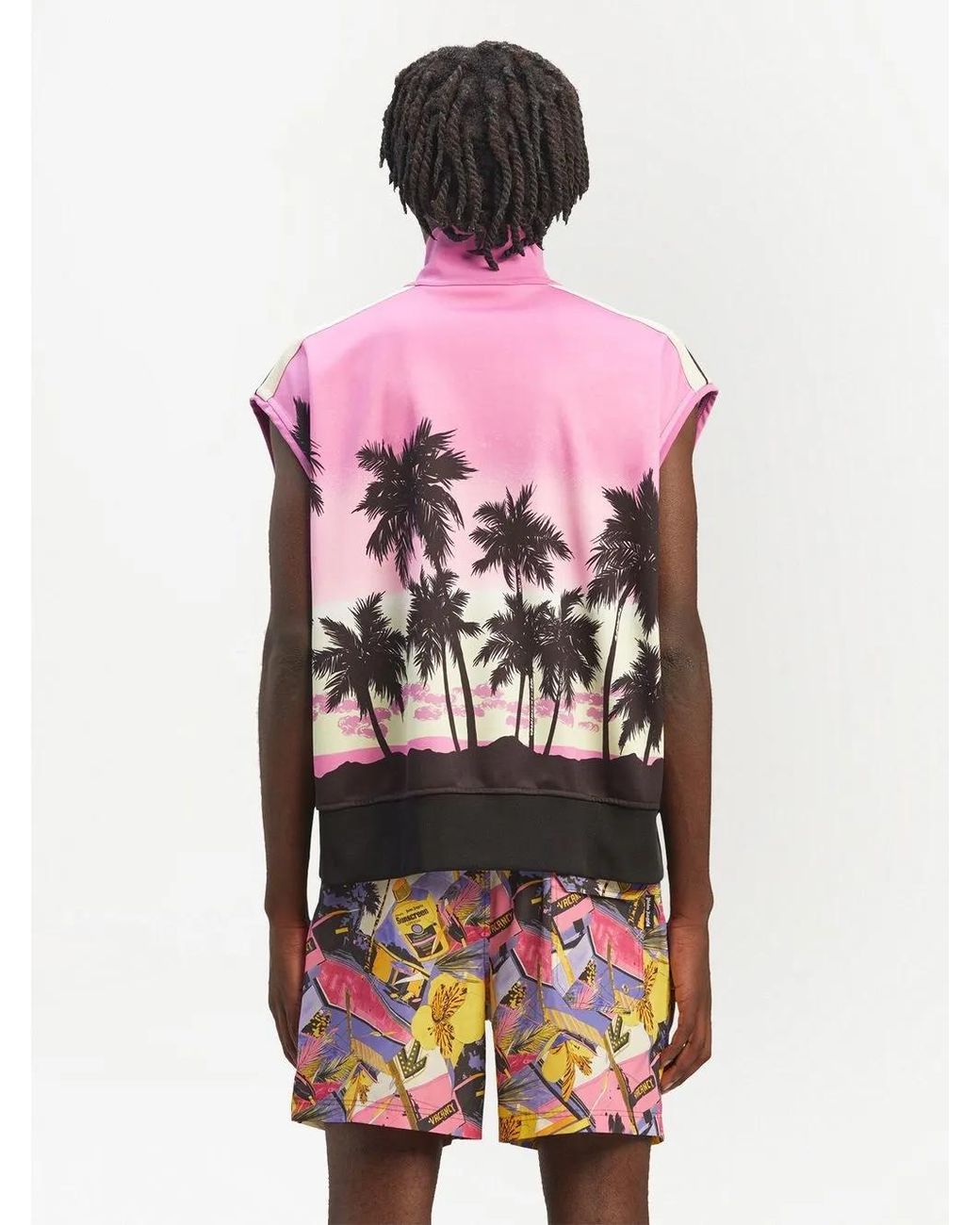 Palm Angels Pink Sunset Track Vest Purple/black for men
