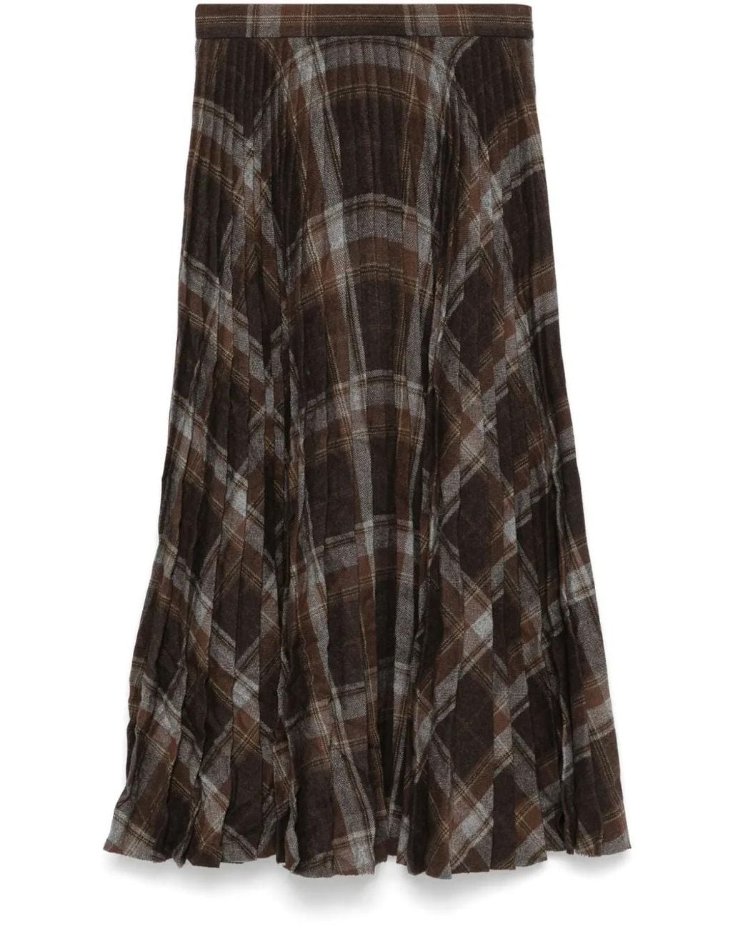 Balenciaga Brown Creased Pleated Skirt