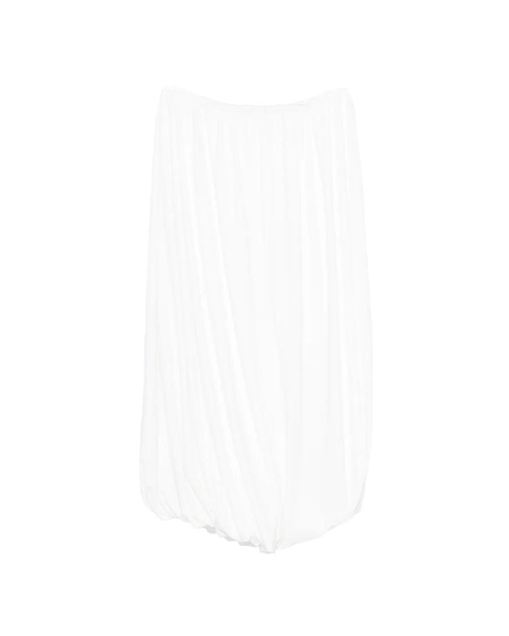 Norma Kamali Gesmockte Midi-Rok in het White