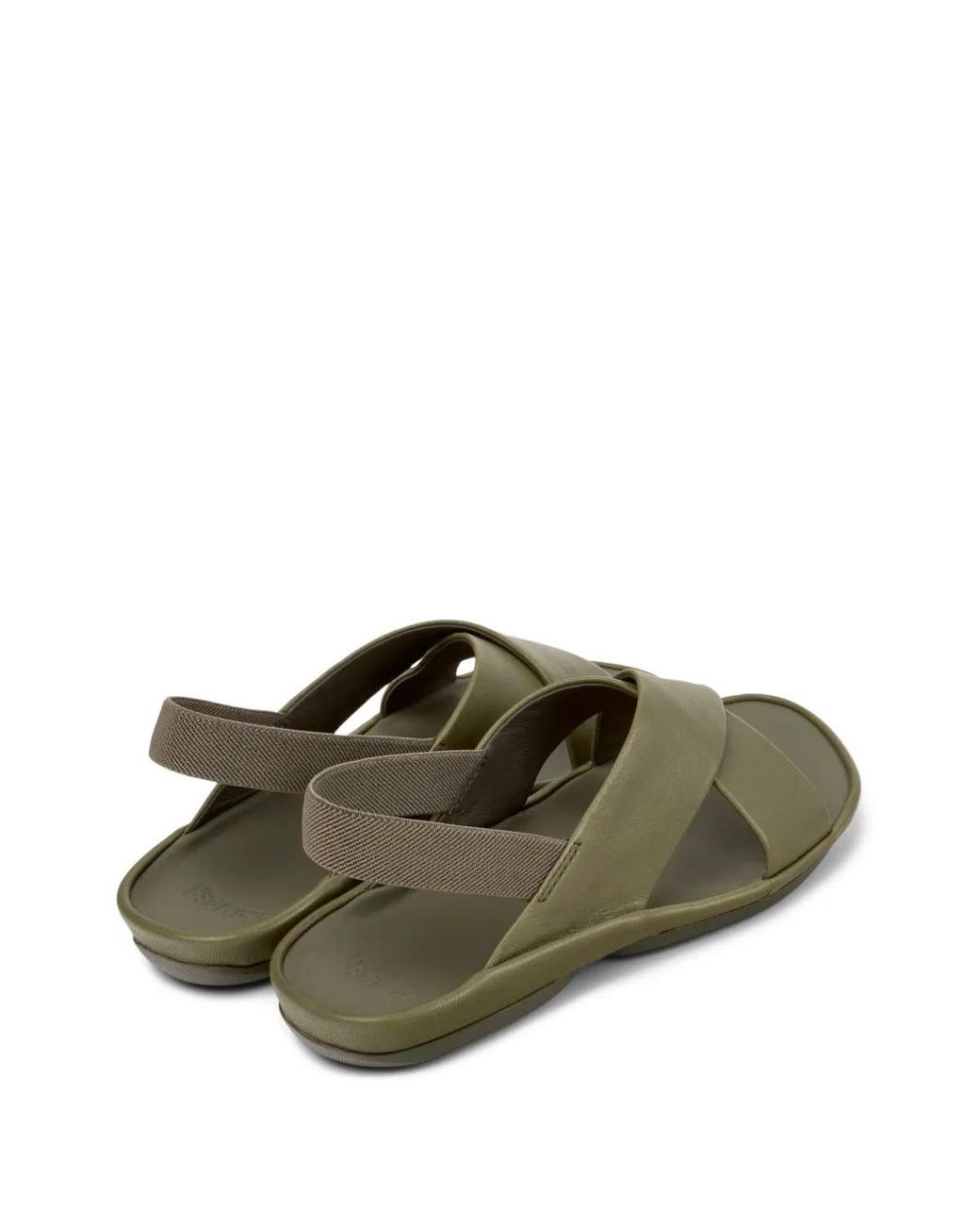 Camper Green Isla Crossover-Strap Leather Sandals