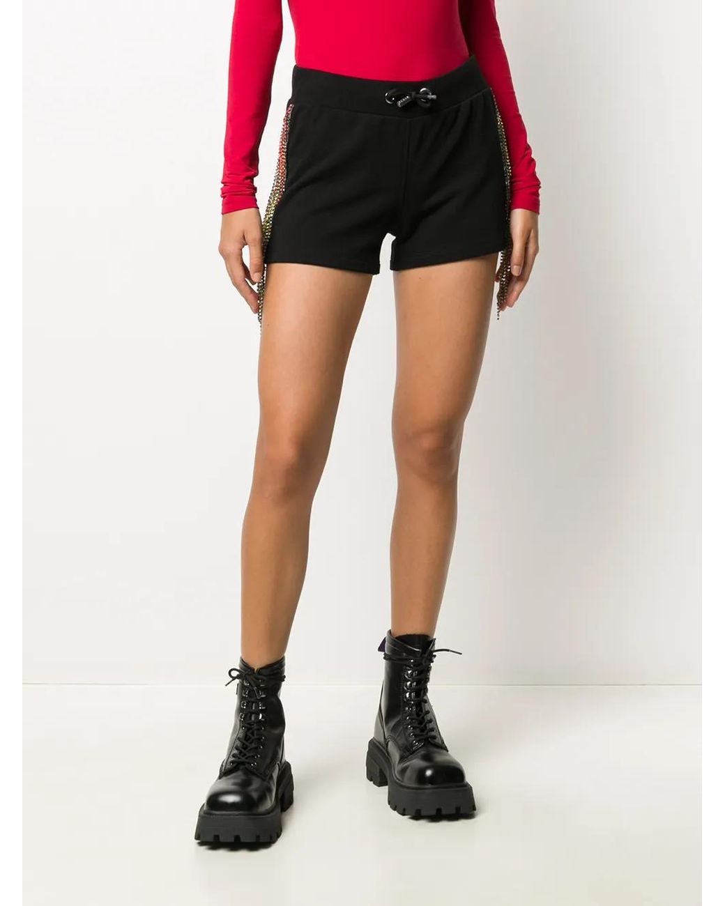 Philipp Plein Black Logo Drawstring Shorts
