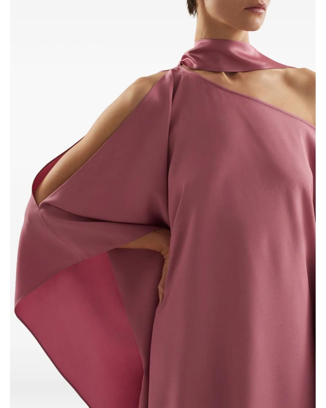 Taller Marmo Pink Barths Cut-Out Asymmetric Maxi Dress