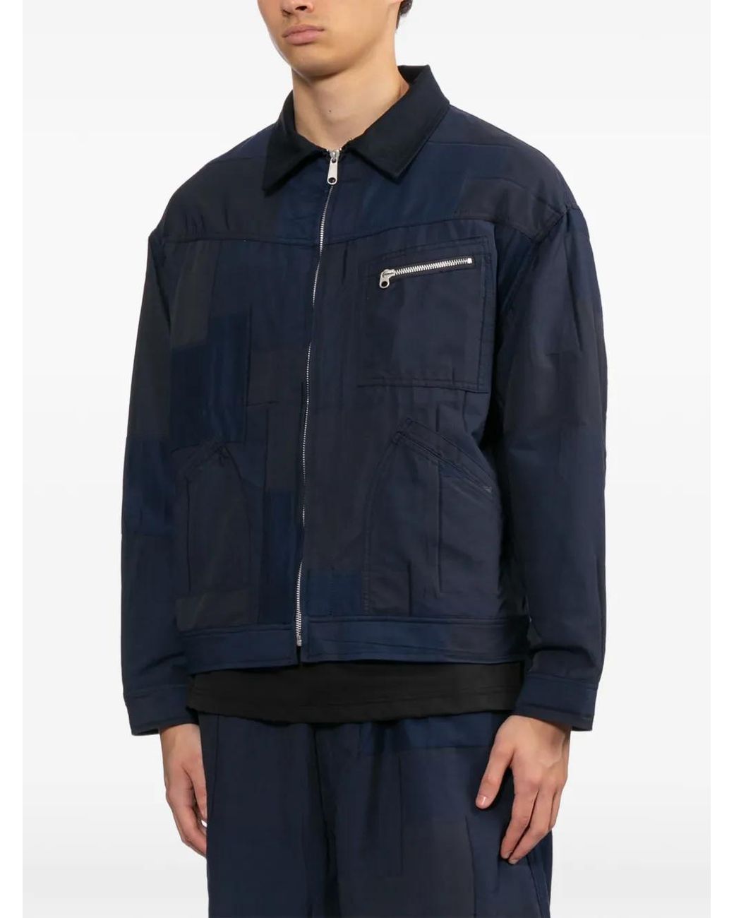 Comme des Garçons Blue Multi-Pocket Patchwork Overshirt for men