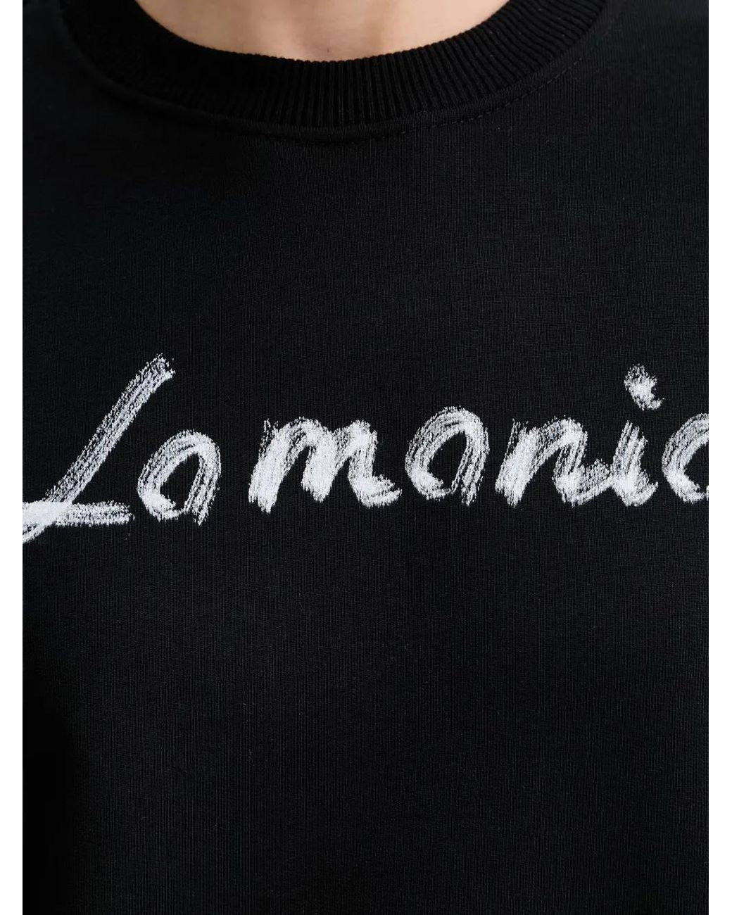 La Mania Black Fiora Logo-Print Sweatshirt