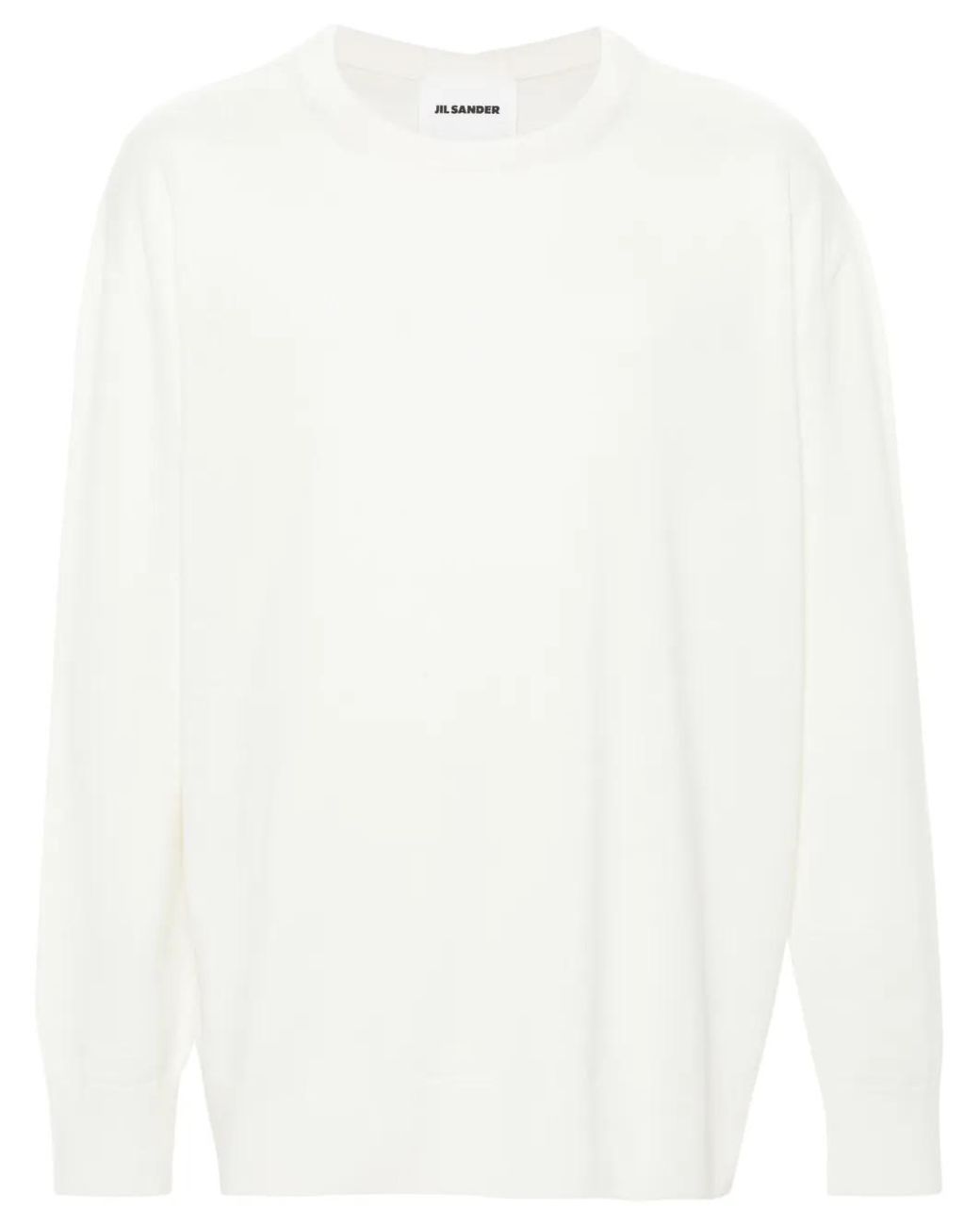 Jil Sander White Fine-Ribbed Wool Jumper for men