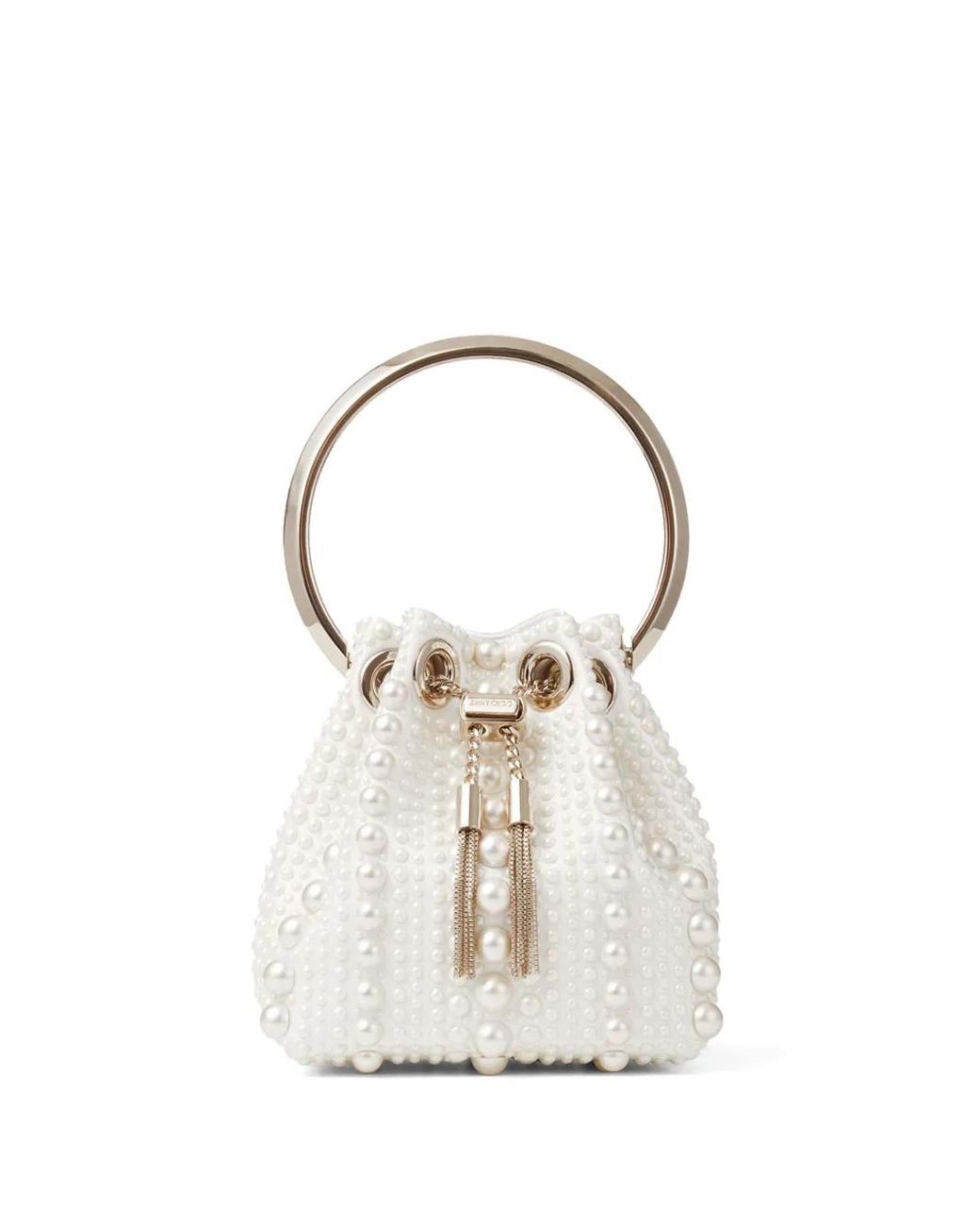 Jimmy Choo White Micro Bon Bon Bag