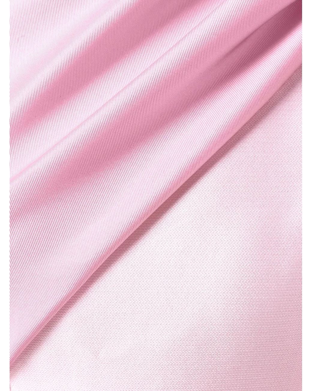 Rami Al Ali Pink Draped Asymmetrical-Top Pleated Midi Dress