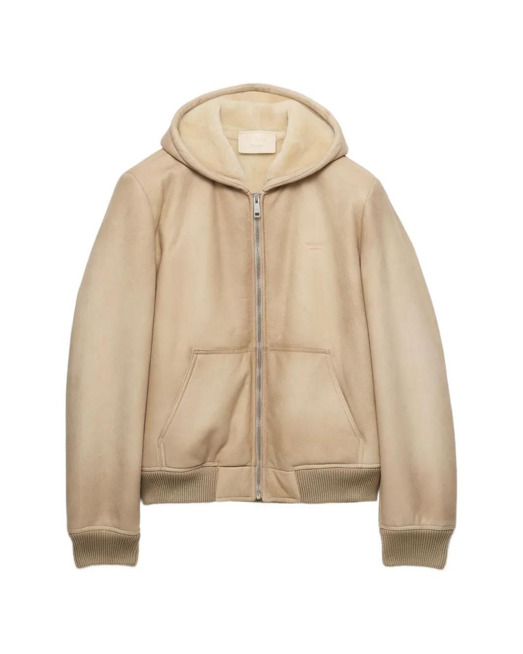 Prada Natural Shearling Bomber Jacket for men