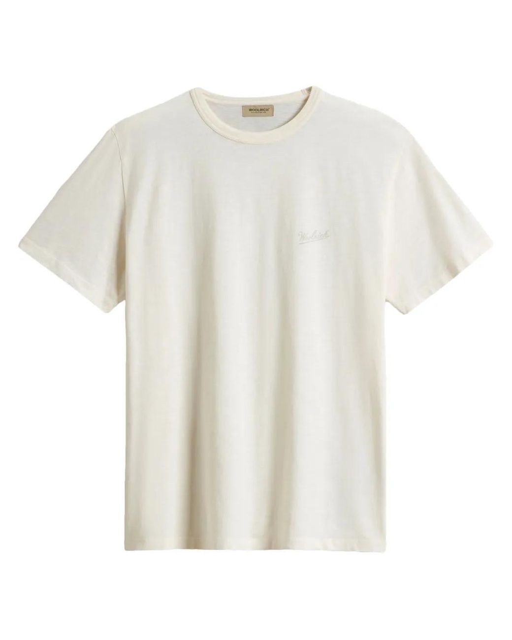 Woolrich White Logo-Embroidered T-Shirt for men