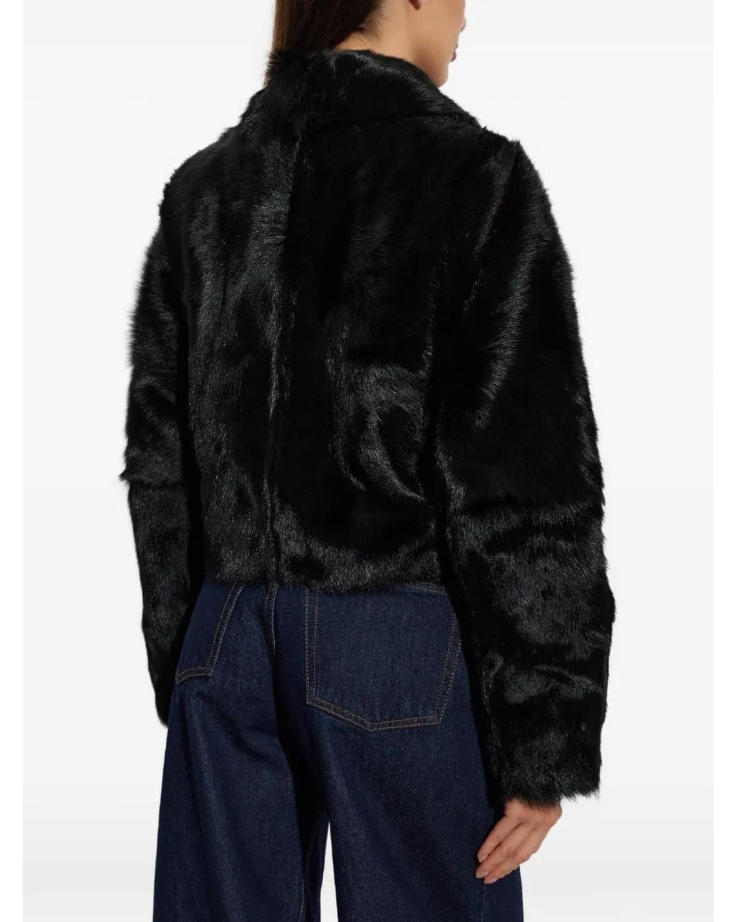 By Malene Birger Black Rowani Fur-Effect Jacket