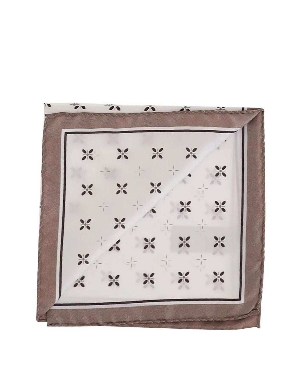 Boss White One Silk Pocket-Square With Printed-Pattern for men