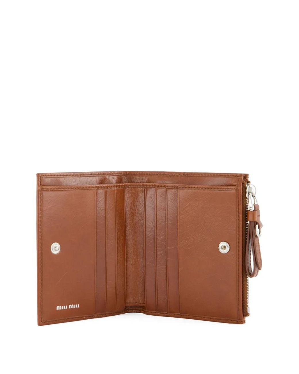 Miu Miu Brown Logo Leather Wallet