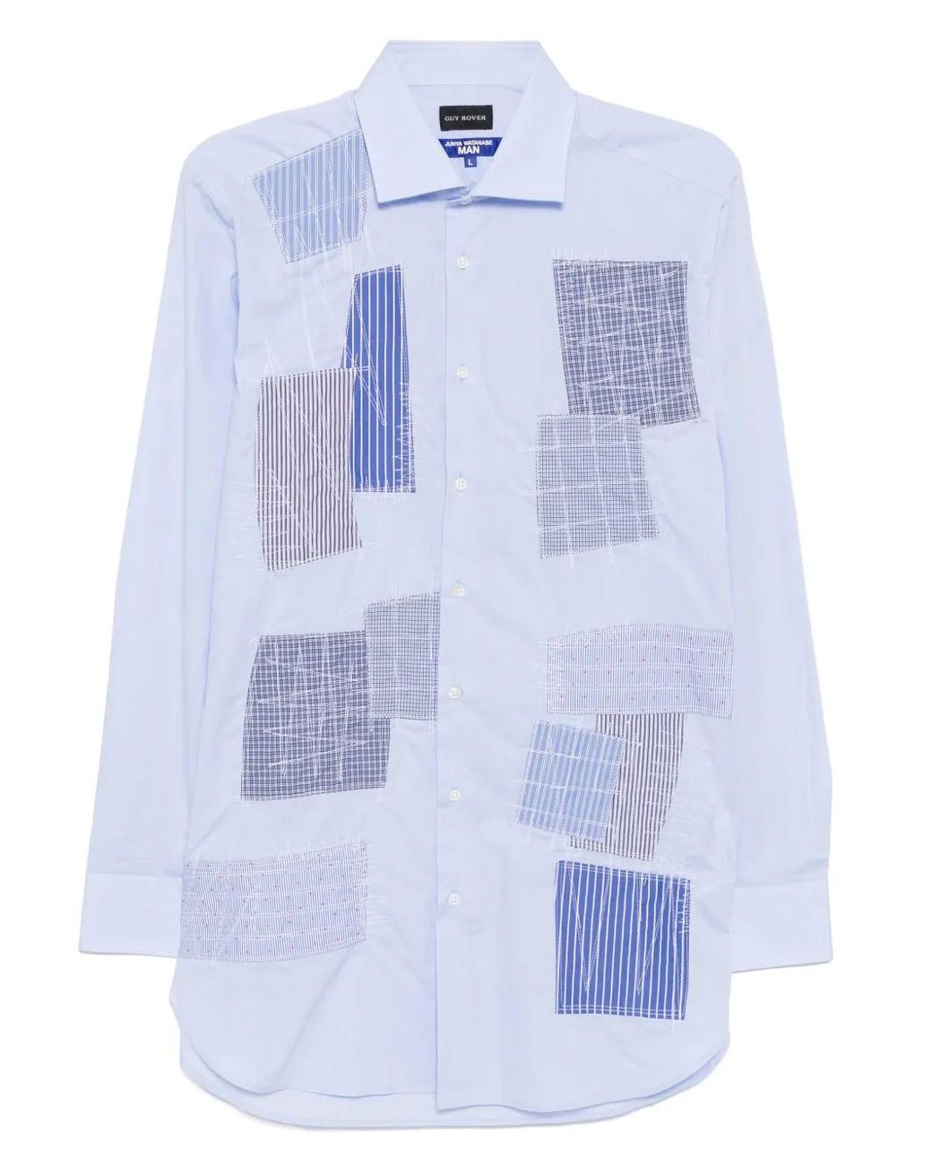 Junya Watanabe Blue Patchwork Shirt for men