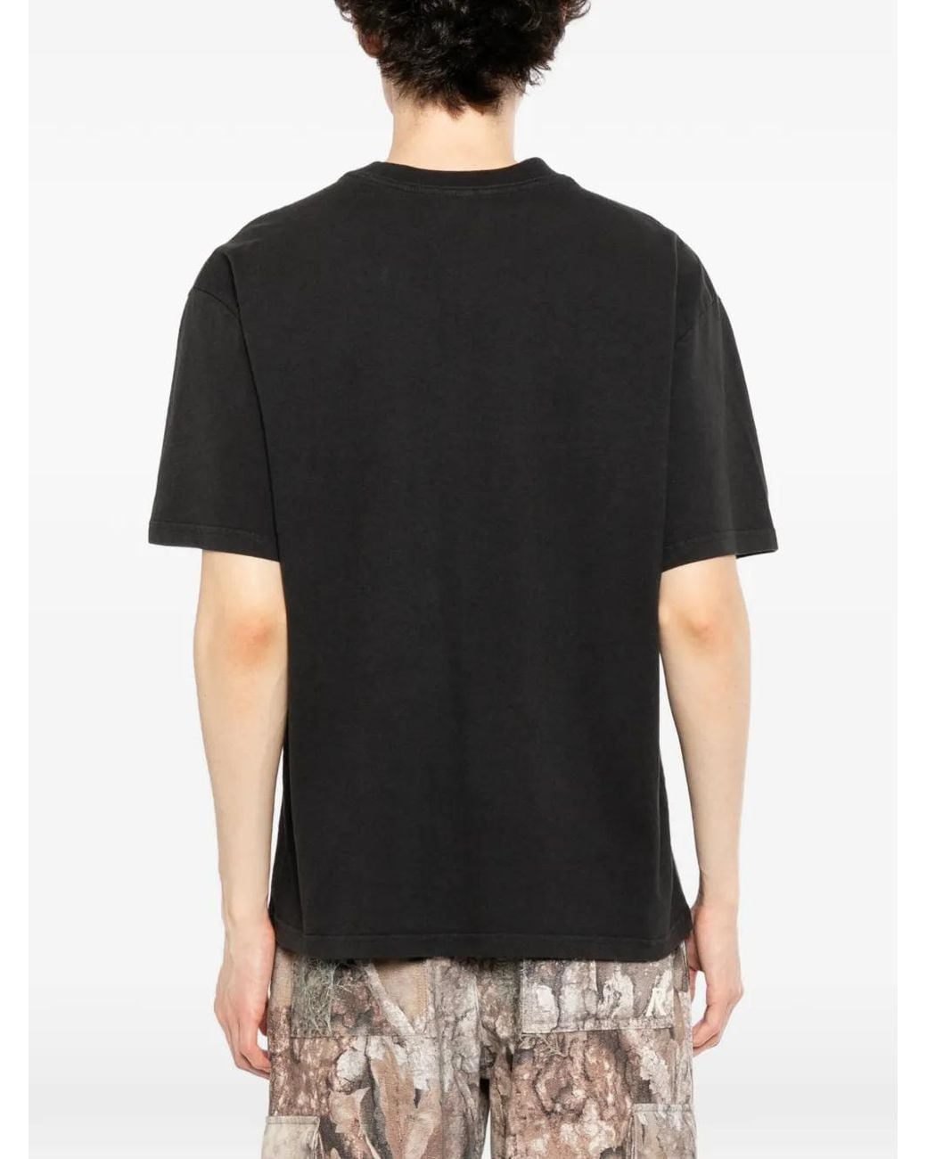 Melt Black Graphic-Print Round Neck T-Shirt for men