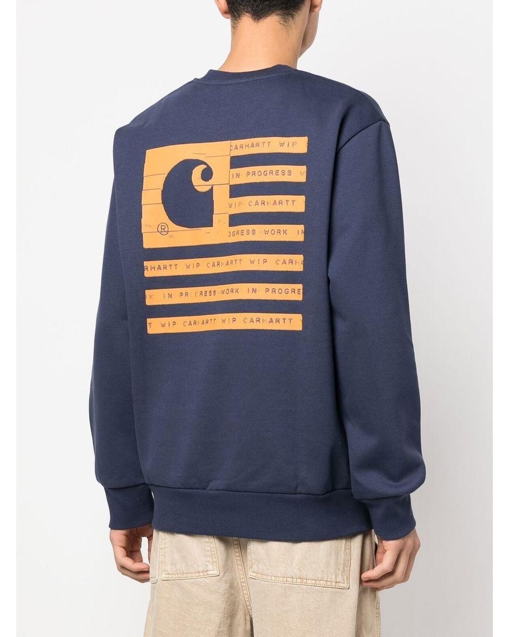 Carhartt WIP Label State Flag Sweatshirt in Blue for Men | Lyst UK