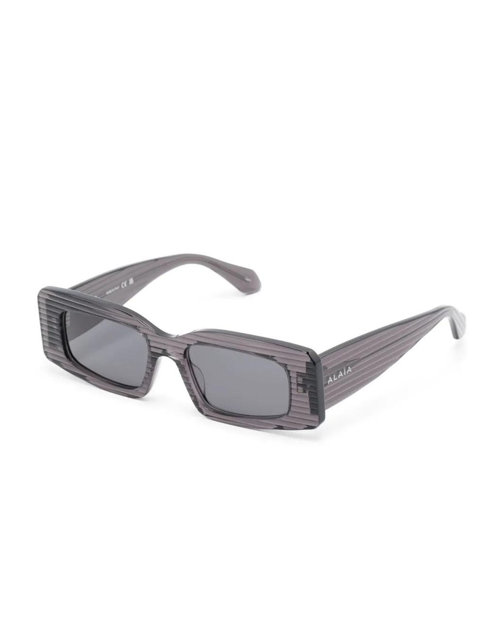 Alaïa Gray Rectangle-Frame Sunglasses