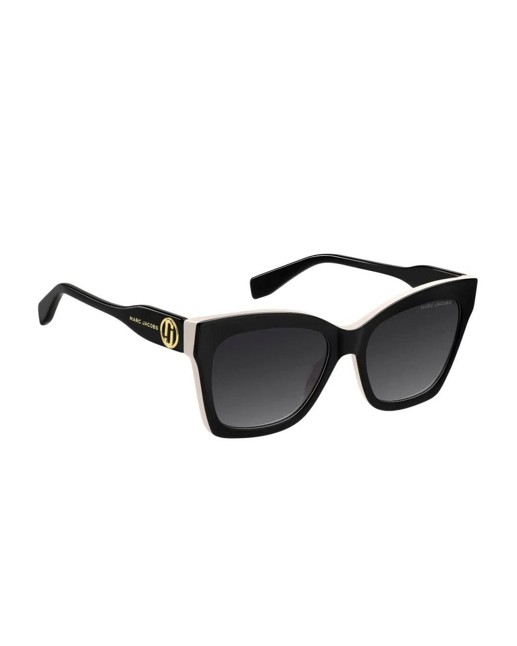 Marc Jacobs Black Logo-Plaque Square-Frame Sunglasses