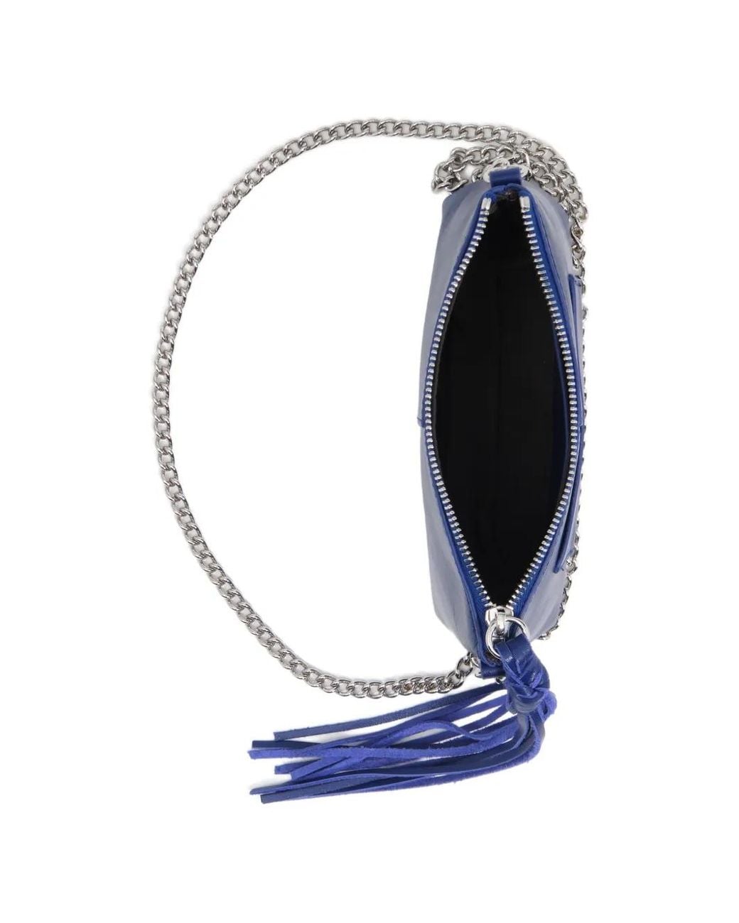 Bimba Y Lola Blue Electric- Fringed Leather Mini Bag