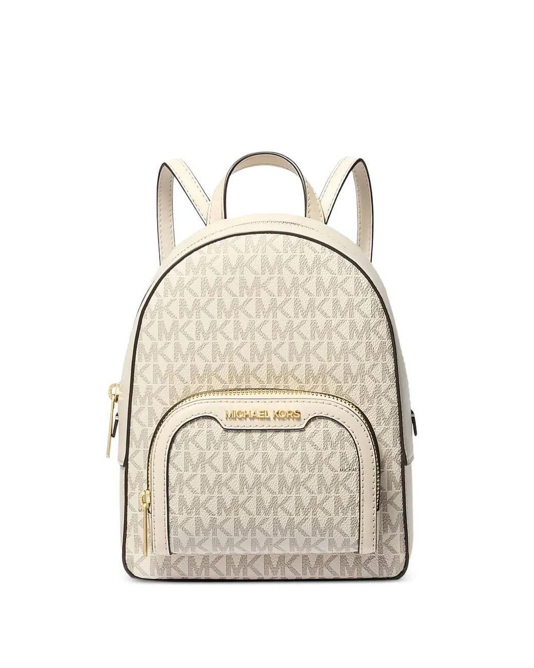 Michael Kors Natural Extra Small Jaycee Monogram-Pattern Backpack